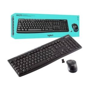 Logitech MK 270 Wireless Desktop Keyboard and Mouse Combo – 10m range, extended batter life, 8 hot keys, full size, spill resistant, plug and play, Retail Box