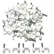 8mm Cable clips 100 Pack White