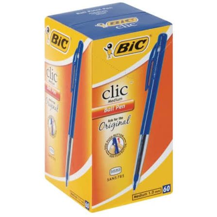 BIC PEN CLIC MEDIUM BLUE BOX