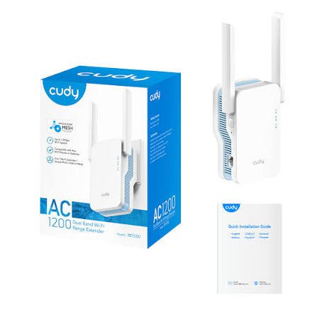 Cudy Dual Band Ac 1200 2x5dBi 1xFE Extender (Model RE1200)