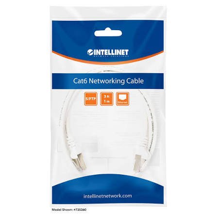 Intellinet Network Cable, CAT6, CU, S/FTP – RJ45 Male / RJ45 Male, 0.25M, GREY, Retail Box, No Warranty