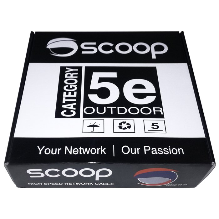 Scoop 100m Box Cat5e CCA FTP Cable Outdoor