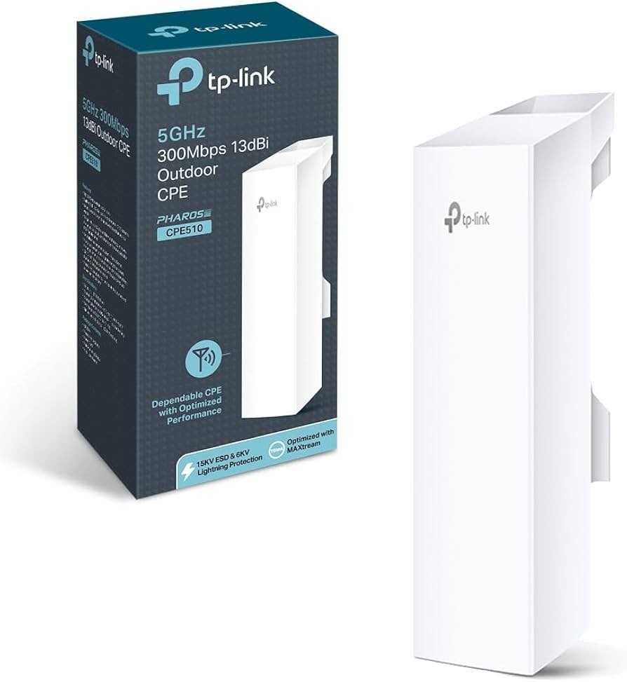 TP-Link CPE510 5GHz 300Mbps 13Bi  Outdoor CPE 15KV esd & 6 KV Lightning Porotection Passive POE adapter