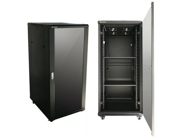 Linkbasic 27U 1M Deep Cabinet 4 Fans & 2 Shelves Assembly: Supplied Flat Packed