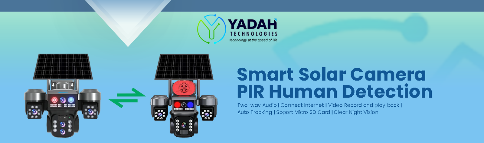SMART SOLAR CAMERA PIR HUMAN DETECTION
